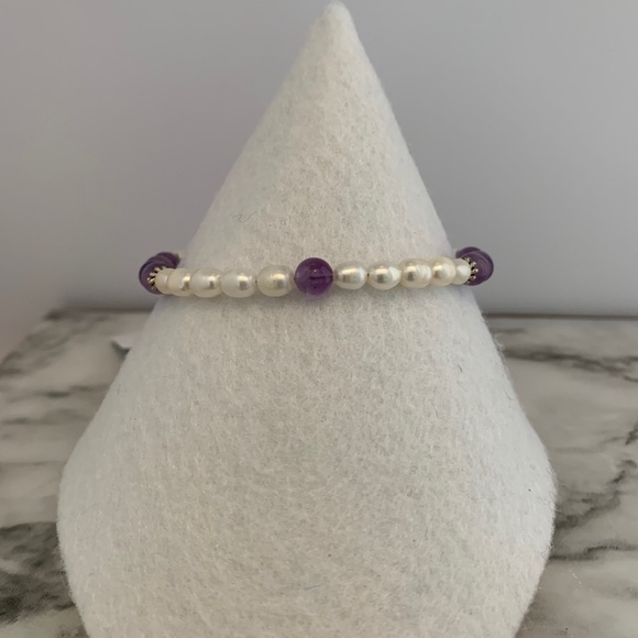 2/30$ 🔮 Amethyst & Pearl Harmony Bracelet Clasp - Picture 4 of 5